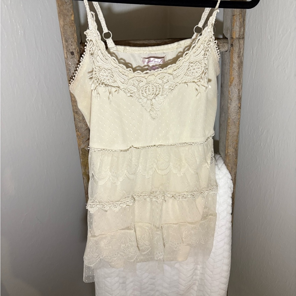 Wet Seal Ivory Lace Tanktop